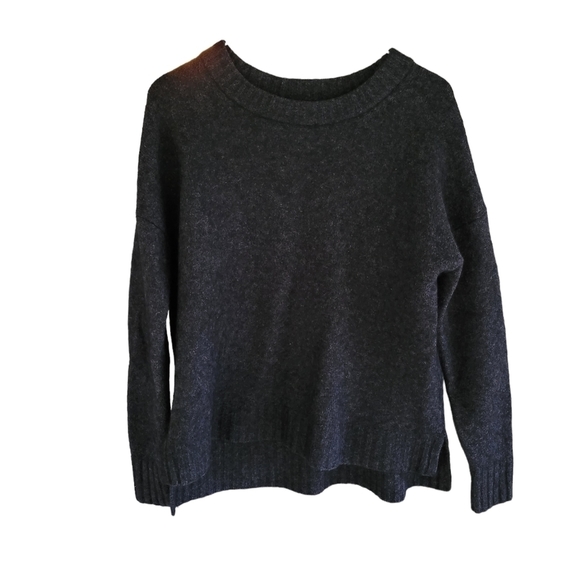 J. Crew Sweaters - J.crew merino wool alpaca blend gray pop over sweater small crewneck Academia